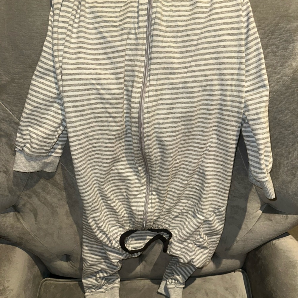 Striped Gray Baby Onesie